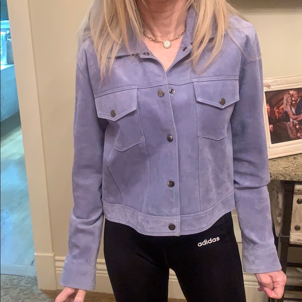 Blue suede jacket